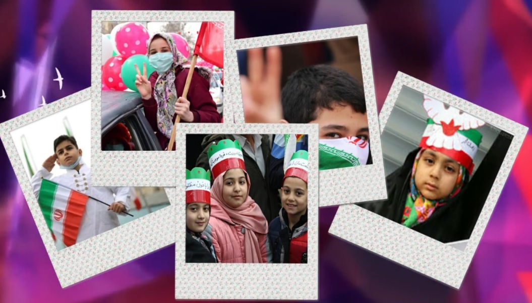 فتوکلیپی از حضور کودکان در راهپیمایی 22 بهمن
